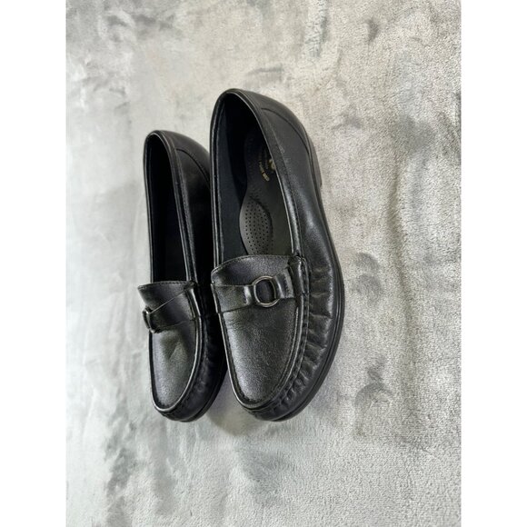SAS Womens shoes 8M black leather comfort loafers slip on Tripad - Picture 5 of 15